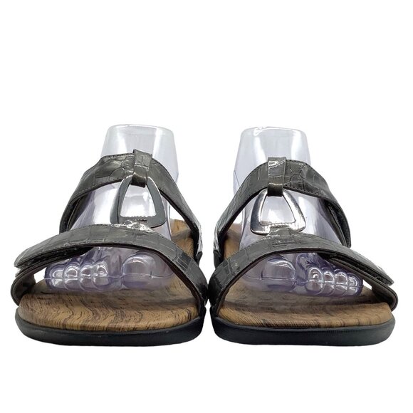 ORTHAHEEL Layla Slide Sandals 40 9 Lightweight Adjustable Croc Gray Double Strap - Picture 6 of 11